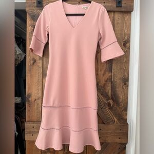 JessaKae Pink Tiered Ruffled Sheath Dress